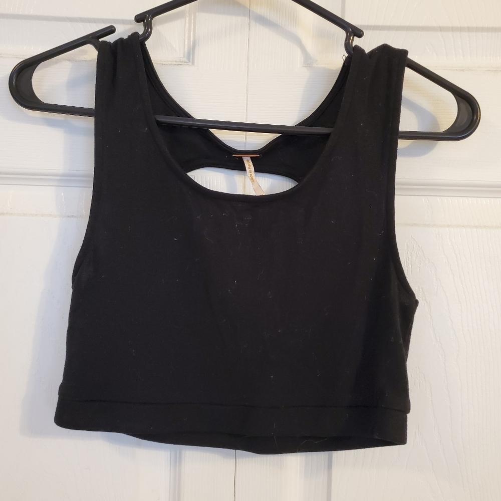 Poof Black Fitted Crop Top